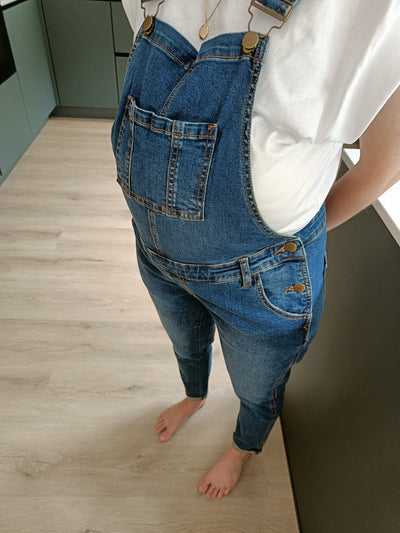 Overall jeans Nora- donker blauw